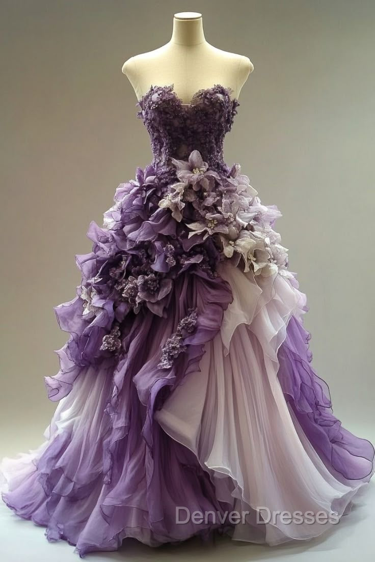 Vintage Purple A-Line Sweetheart Neck Chiffon Beading Long Prom Dress Applique Evening Dress Secondary image