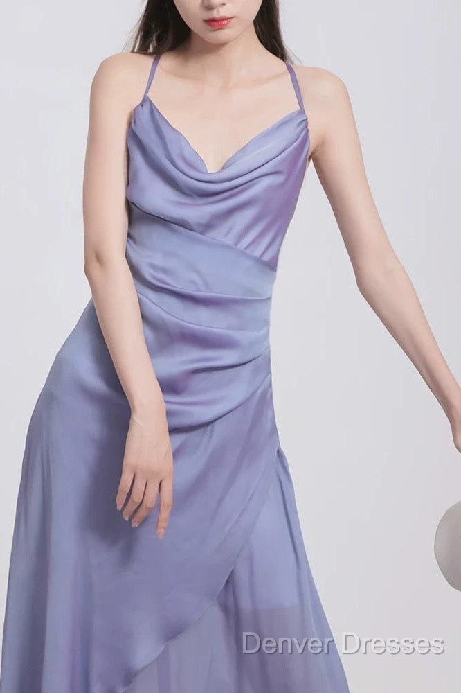 Vintage Sheath Halter Lilac Ankle Length Prom Dress Birthday Outfits