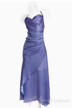 Vintage Sheath Halter Lilac Ankle Length Prom Dress Birthday Outfits
