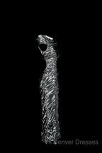 Vintage Sheath Off The Shoulder Silver Gray Sleeveless Long Prom Gown Fairy Prom Dress