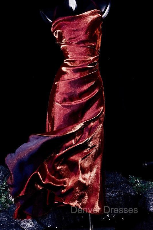 Vintage Sheath Spaghetti Straps Burgundy Ankle Length Prom Dress Birthday Outfits Secondary image