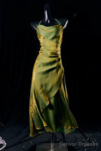 Vintage Sheath Spaghetti Straps Green Ankle Length Prom Dresses Birthday Outfits