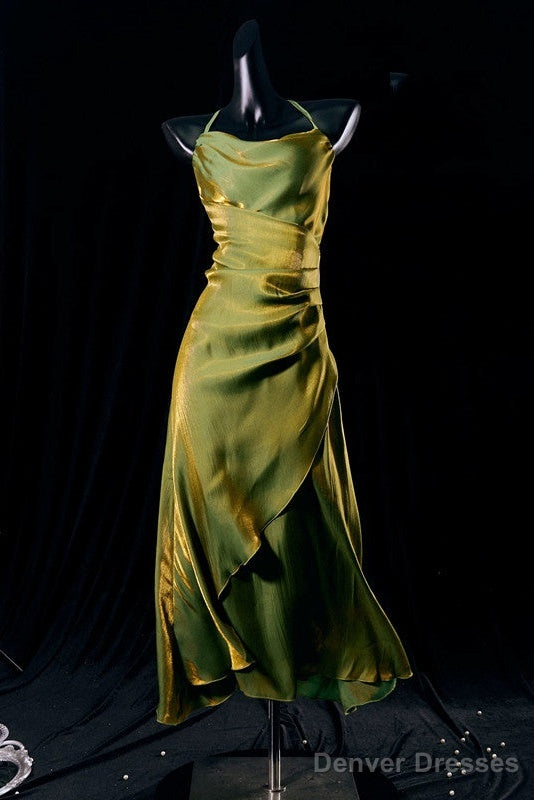 Vintage Sheath Spaghetti Straps Green Ankle Length Prom Dresses Birthday Outfits