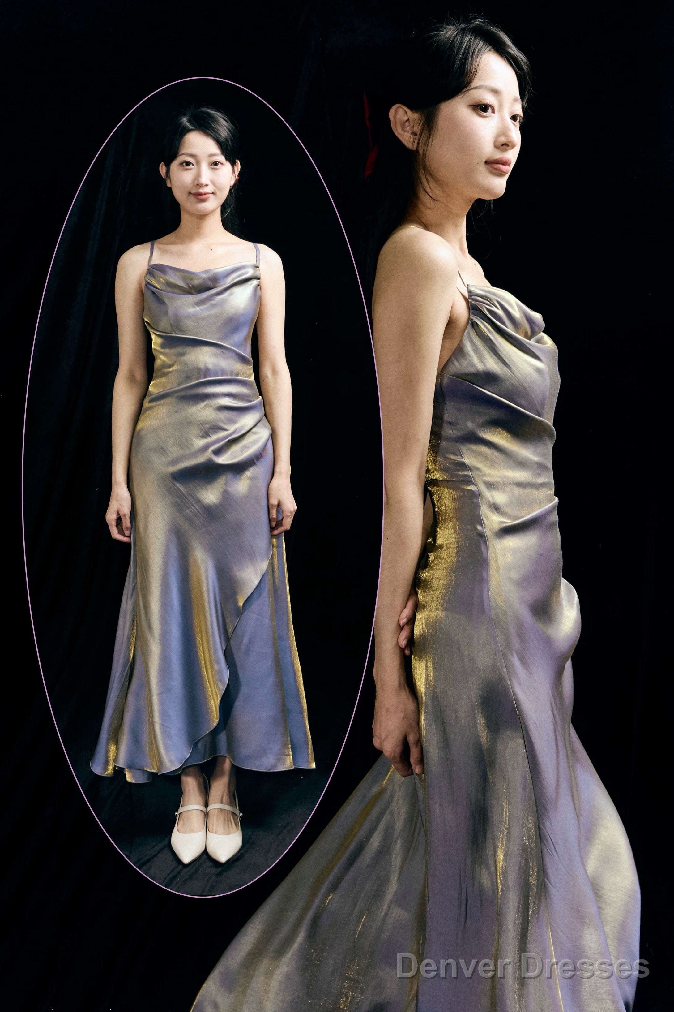 Vintage Sheath Spaghetti Straps Light Grape Ankle Length Prom Dresses Birthday Outfits Ssd473