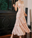 Vintage Spaghetti Straps Blue Chiffon Satin  Ruffles Long Prom Dress Fairytale Evening Dress