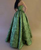 Vintage Spaghetti Straps Green Prom Dress Long Prom Dress