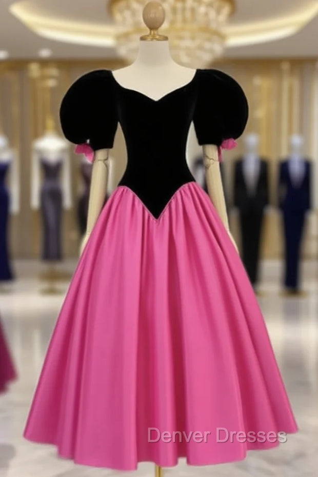 Vintage Velvet Corset Top Puffy Sleeve Dress Main image