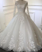 Vintage Wedding Dresses Lace Embroidery Long Sleeves