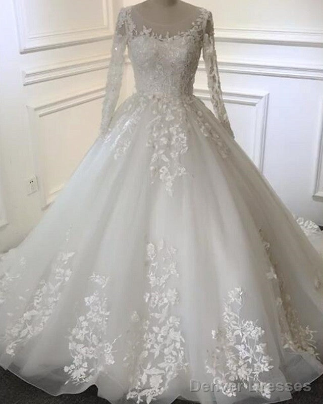 Vintage Wedding Dresses Lace Embroidery Long Sleeves Main image
