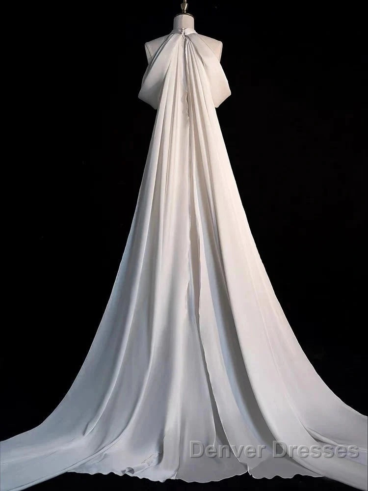 Weitese Dress Prom Dress Stores Gorgeous Halter Mermaid Long Prom Dress Light Wedding Dress With Train Party Dress Formal WomenS Dress Secondary image