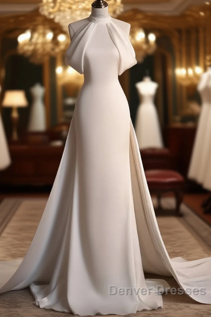 Weitese Dress Prom Dress Stores Gorgeous Halter Mermaid Long Prom Dress Light Wedding Dress With Train Party Dress Formal WomenS Dress Main image