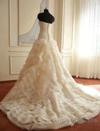 Weitese Formal WomenS Dress Ivory Elegant Strapless Puffy Tiered Ball Gown Prom Dress Wedding Dress Prom Dress Stores