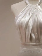 Weitese Formal WomenS Dress White Halter Light Wedding Dress Bride Dress Fishtail Evening Dress Prom Dress Stores