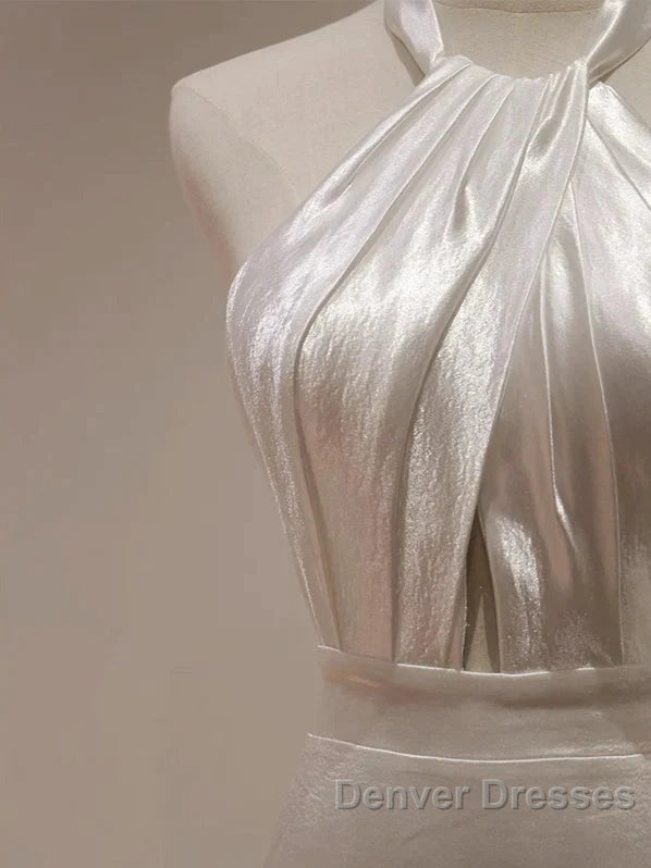 Weitese Formal WomenS Dress White Halter Light Wedding Dress Bride Dress Fishtail Evening Dress Prom Dress Stores