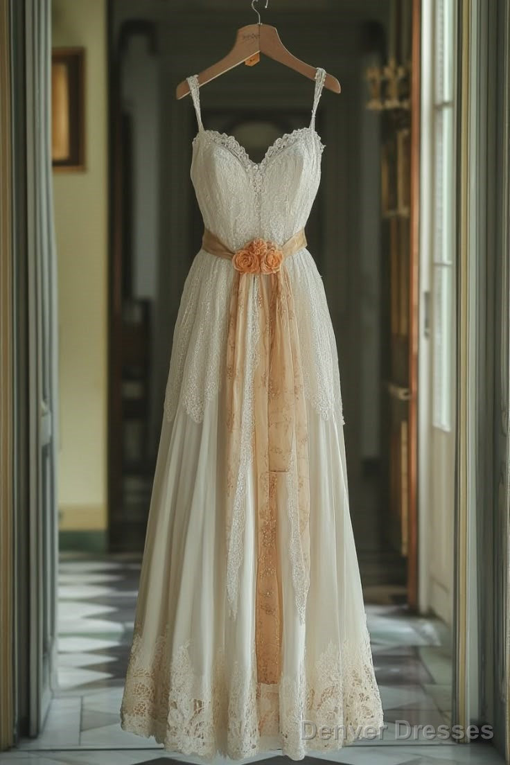 White A-Line Sweetheart Lace Long Ball Gown, Sweet Evening Dress Secondary image