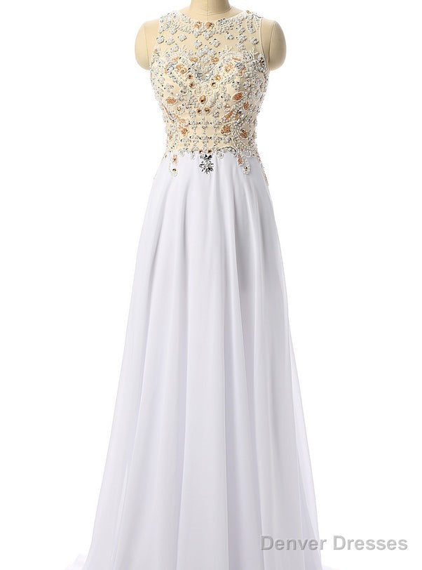 White Beading Prom Dresses Beaded Prom Dress Formal Party Dress Evening Gowns Main image
