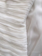 White Bodycon Dress Strapless Chiffon Long Prom Dress Simple Evening Dress