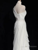 White Bodycon Satin Tulle Long Prom Dress Simple Wedding Dress
