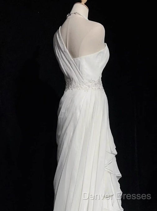 White Bodycon Satin Tulle Long Prom Dress Simple Wedding Dress