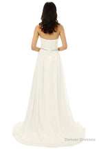 White Chiffon Sweetheart With Beading Pleats Bridesmaid Dresses