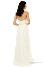 White Chiffon Sweetheart With Pleats Beading Bridesmaid Dresses