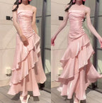 Vintage-Inspired Birthday Party Dress Under $160 White Ruffled Layered Fairytale Graduation Prom Dress