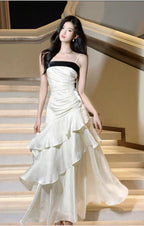 Vintage-Inspired Birthday Party Dress Under $160 White Ruffled Layered Fairytale Graduation Prom Dress