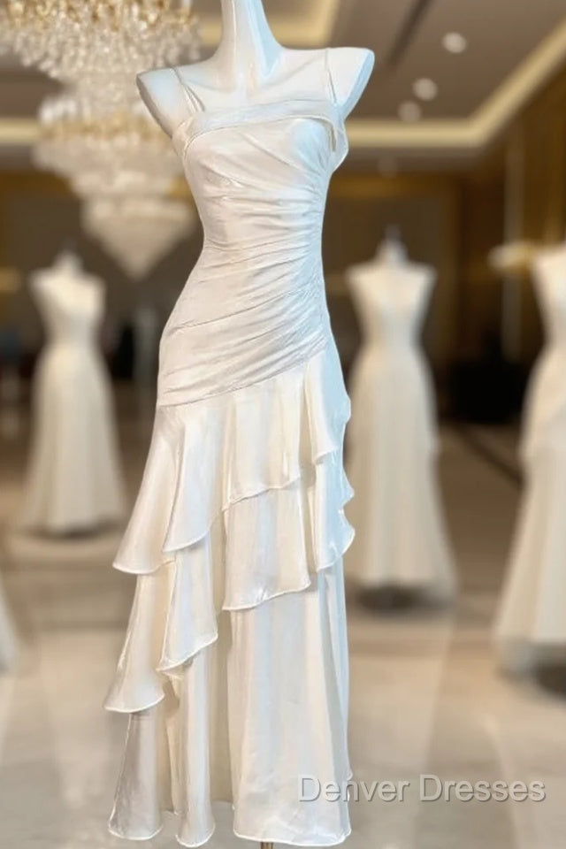 White Enchanted Prom Dress For Party&Birthday&Graduation-Ruffled Layered Fairytale Evening Dress Main image