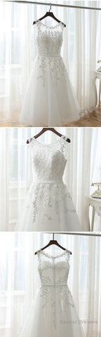 White Graduation Dresses, Round Neckline Tea Length Party Dress, Cute Formal Dress