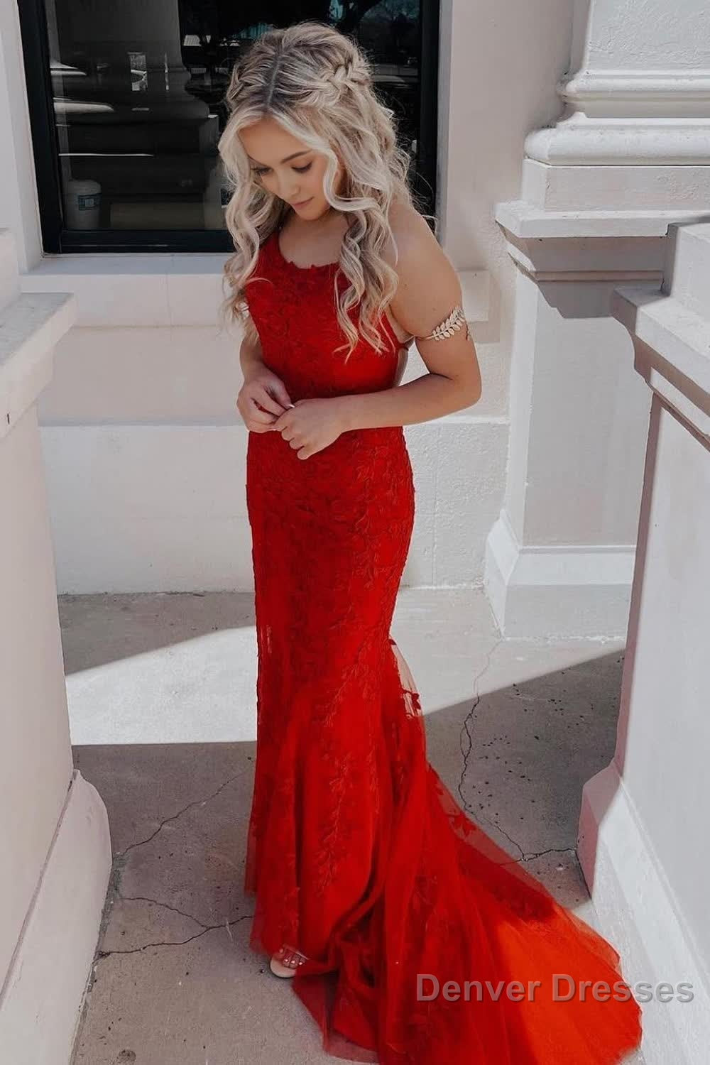 White Halter Backless Prom Dress