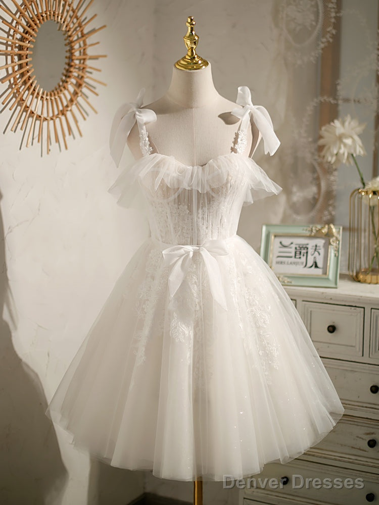 White Hoco Dress Short Homecoming Dresses Main image