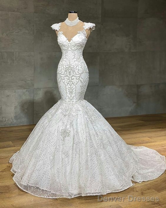 White Lace Long Wedding Dress White Formal Prom Dress Main image