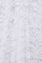 White Lace Off The Shoulder Short Sleeve Corset Wedding Dresses