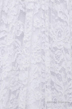 White Lace Off The Shoulder Short Sleeve Corset Wedding Dresses