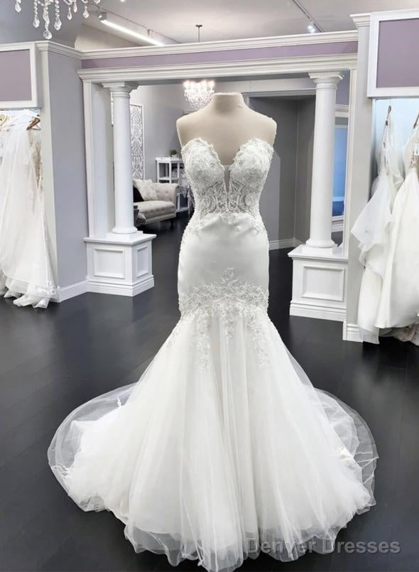 White Lace Prom Dress Mermaid Evening Dress Main image