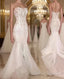 White Mermaid Wedding Dress With Appliques Tulle Ruffles Bridal Gowns Prom Dress