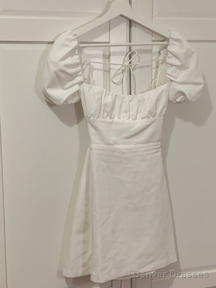 White Mini Dress, Summer Party Dress Homecoming Dress Secondary image