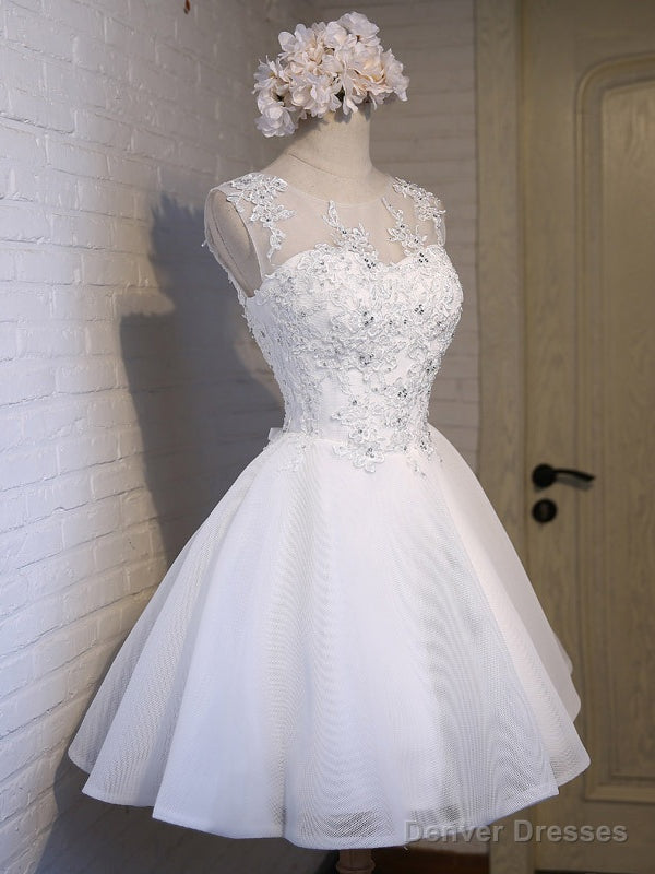 White Organza Lace Homecoming Dress Main image