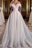 White Organza Long Prom Dress, White Long Evening Dress