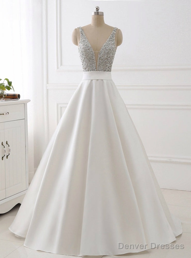 White Real Image Sparkly Beading Bodice Long Prom Party Gown Sexy Backless V Neck Main image