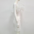 White Short Homecoming Dress With Rufflues