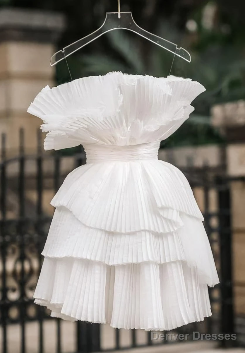 White Short Party Dress Homecoming Dress Main image