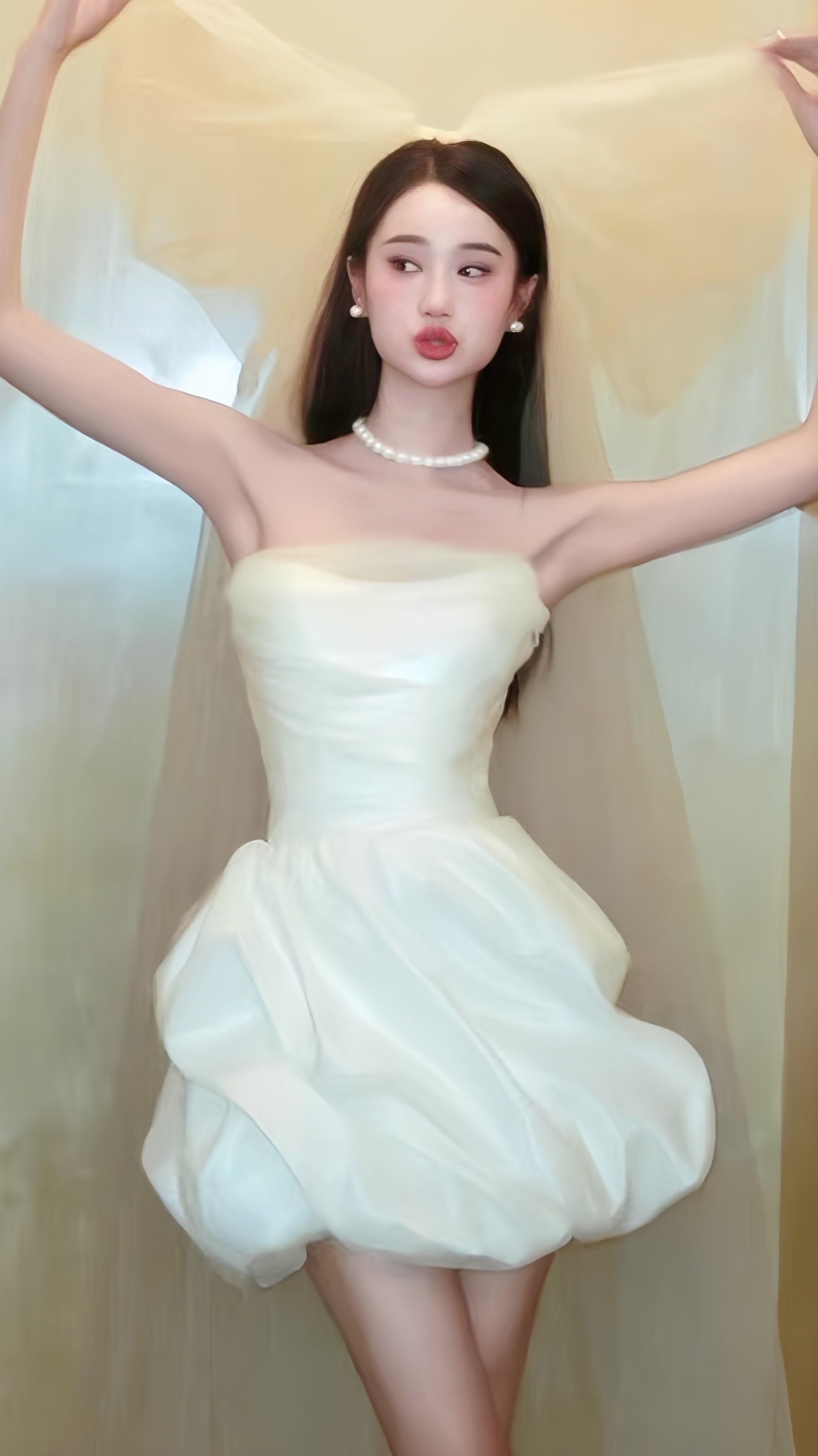 White Short Wedding Dress Satin Bridal Dress