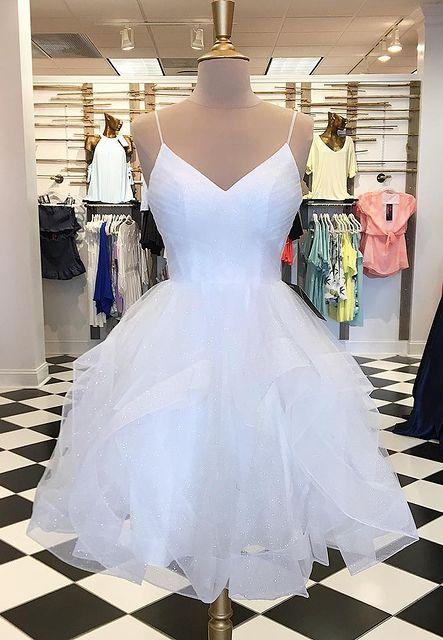 White Sparkly Short Prom Dress,Homecoming Dress,Dance Dress