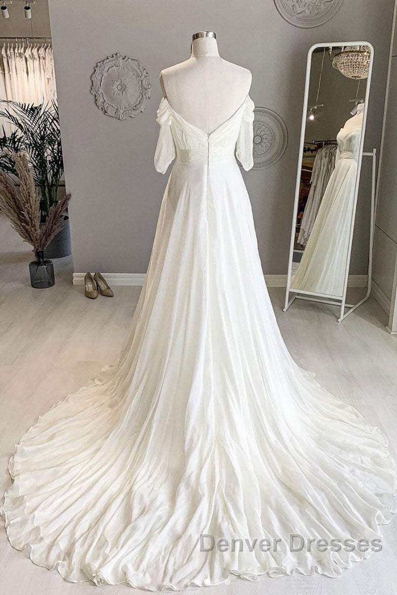 White sweetheart chiffon long prom Dress white formal Dress Secondary image