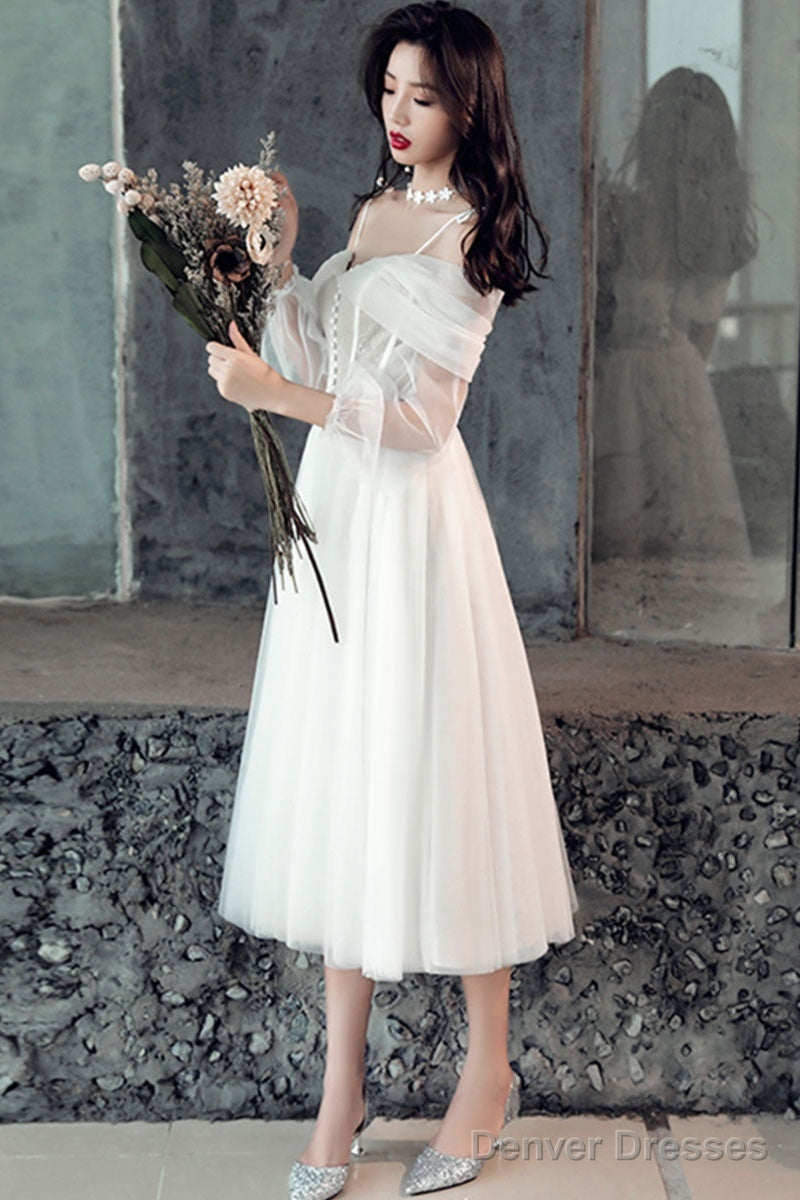 White Sweetheart Off Shoulder Tulle Short Prom Dress