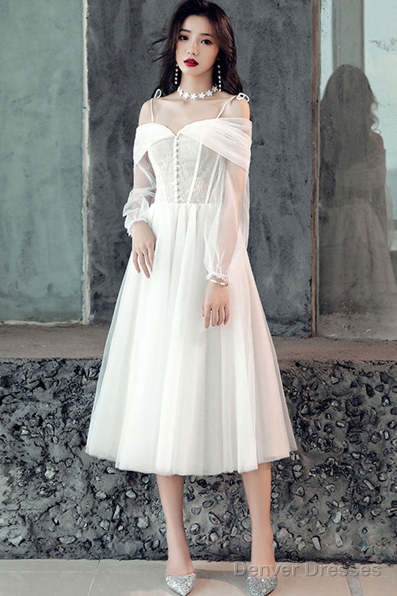 White Sweetheart Off Shoulder Tulle Short Prom Dress