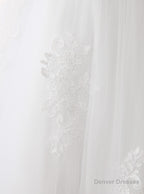 White Tulle Lace Strapless With Sash Wedding Dresses