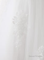 White Tulle Lace Strapless With Sash Wedding Dresses