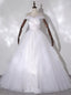 White Tulle Off the Shoulder Appliques Beading Quinceanera Dress